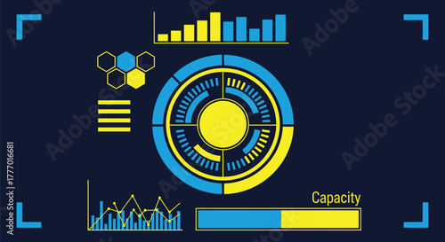 Abstract hud interface design technology data visualization ui ux