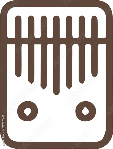 African thumb piano icon depicting musical instrument with gentle melodious tones