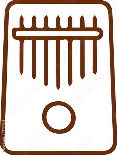 Minimalist kalimba musical instrument icon a charming thumb piano illustration for music lovers
