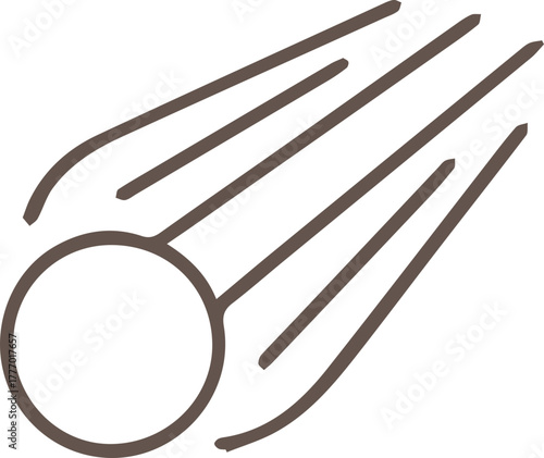 Modern Minimalist Line Drawing of a Comet or Meteor Shower Element