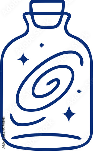 A Captivating Cosmic Galaxy Contained Within a Mystical Bottle Vector Artwork