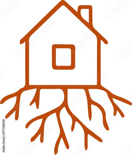 Rooted Home Concept Illustrating Strong Foundations and Deep Connection to Place