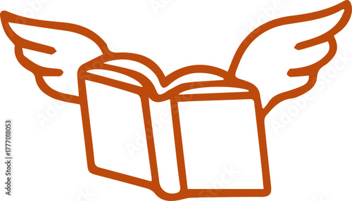 Open book with wings a symbol of soaring knowledge and boundless learning