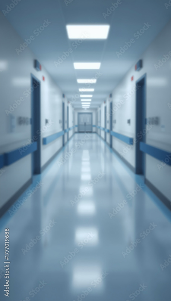 Obraz premium hospital background clean corridor bokeh blur effect