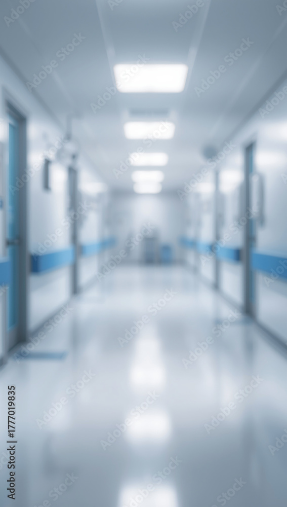 Obraz premium hospital background clean corridor bokeh blur effect