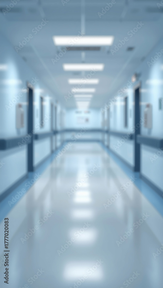 Fototapeta premium hospital background clean corridor bokeh blur effect
