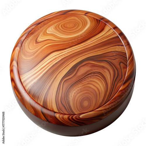 3d Wooden bowl texture isolated on transparent background