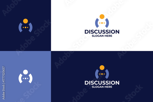 Creative discussion logo design template