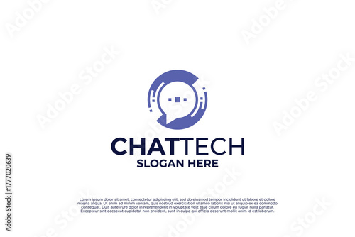 Chat tech logo design inspiration