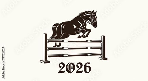 Horse Jumping Over Hurdle, Celebrating 2026 A Symbol of Progress and Achievement