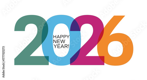 Vibrant 2026 New Year Design Modern and Cheerful Celebration Graphic