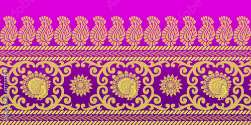 beautiful graphic saree design and this sari design is in Indian style which is for textile fashion industry and it can be used as wallpaper backdrop and website bg this style is originated in india 
