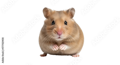 Adorable Syrian Hamster Posing for the Camera isolated on transparent background