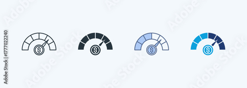 Credit Score Multiple Style Icon Collection