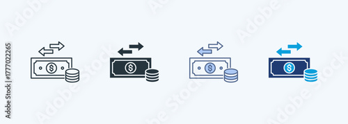 Cash Flow Multiple Style Icon Collection