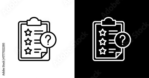 Questionnaire  White Icon Set Design