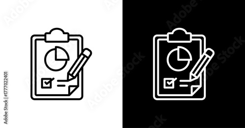 Survey  White Icon Set Design
