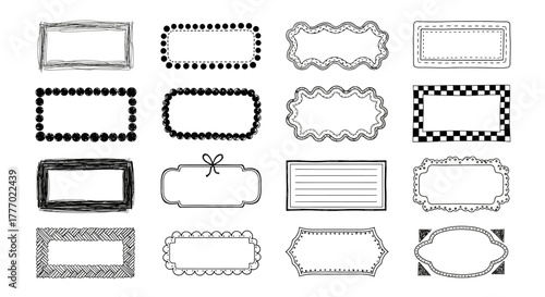 Curated assortment of diverse decorative frames, offering elegant and unique styles for enhancing graphic designs, invitations, labels, and festive event announcements