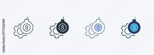 Debt Management Multiple Style Icon Collection