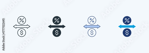 Interest Rate Multiple Style Icon Collection