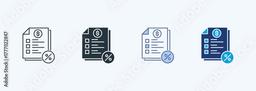 Tax Deduction Multiple Style Icon Collection