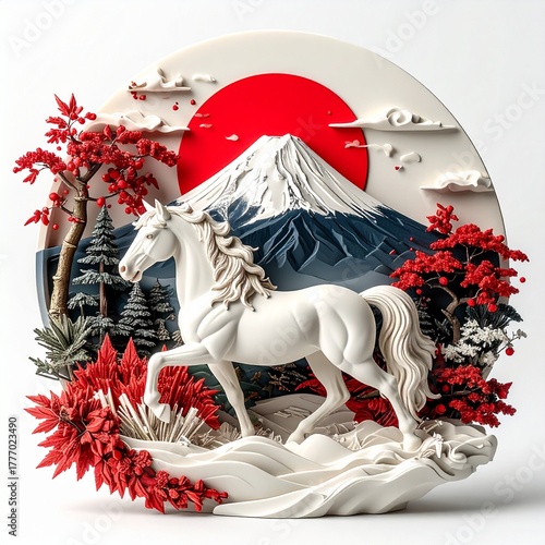 2026干支　丙午壁紙イラスト