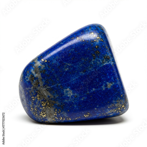 Macro shot of a stunning Lapis Lazuli specimen with pyrite inclusions.