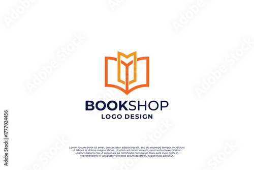 Book store logo, online book order logo design