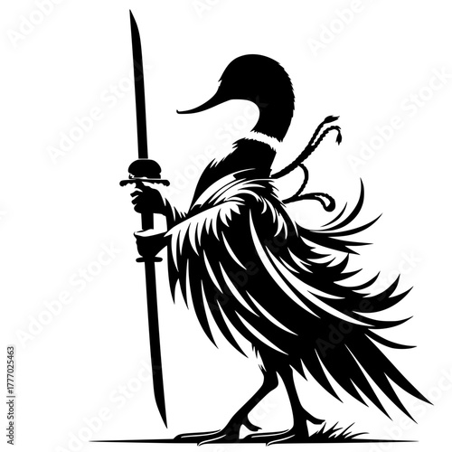 Duck ninja silhouette
