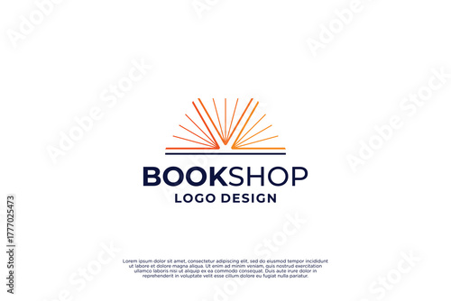 Book store logo, online book order logo design