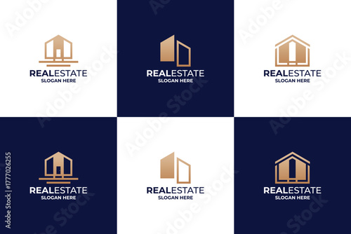 Collections of Luxury real estate logo. Residence for sale logo design