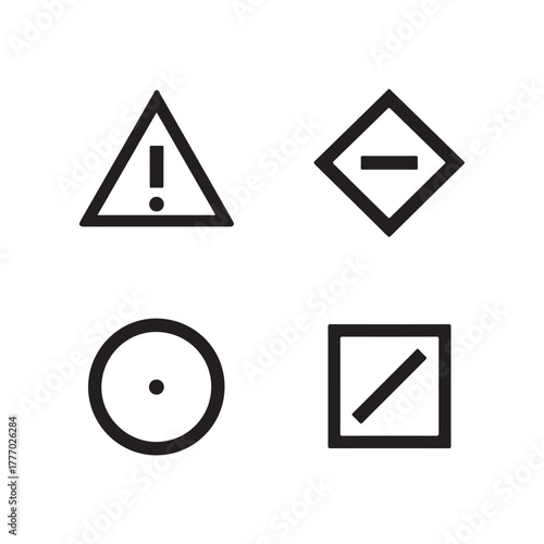 Minimal flat design icon set representing four severity levels