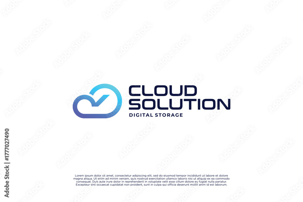 Obraz premium Cloud solution logo design template