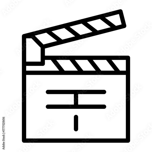 Clapperboard Vector Line Icon Design