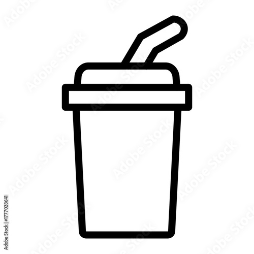 Soda Cup Vector Line Icon Design