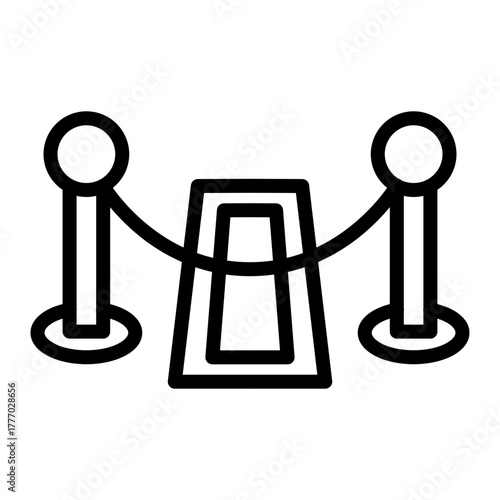 Red Carpet Vector Line Icon Design