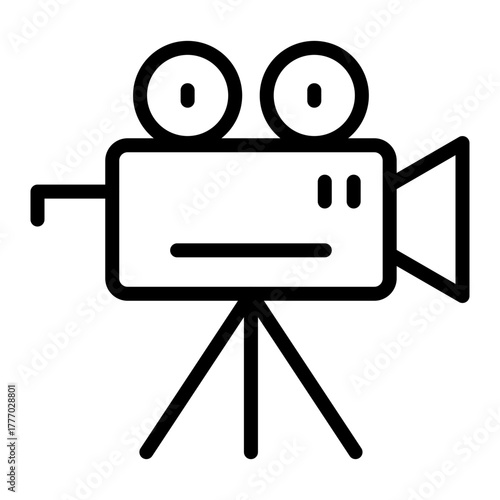 Cinema Projector Light Vector Line Icon Design