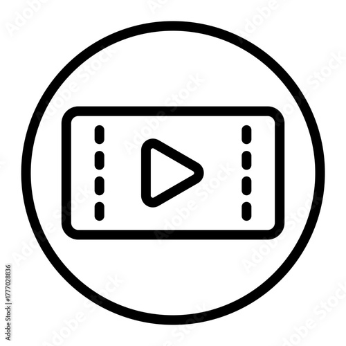 Movie Trailer Vector Line Icon Design