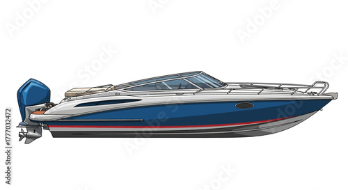 vector illustration of a sleek modern speedboat