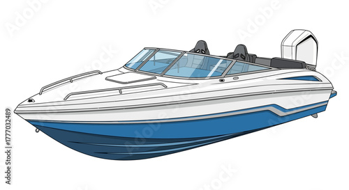 vector illustration of a sleek modern speedboat