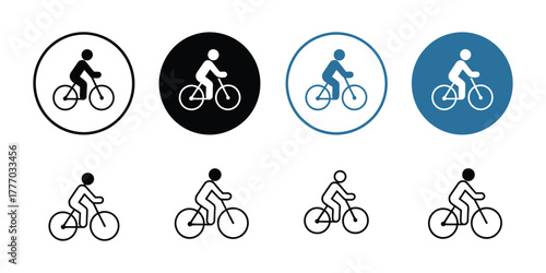 Cycling Icon Outline Vector Collection