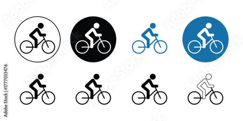 Black and White Bicycle Icon Vector Pack