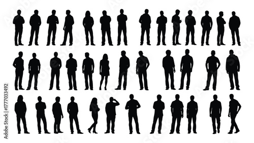 Diverse human silhouettes collection Vector
