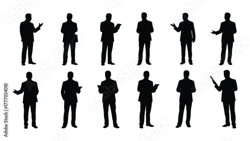 Businessmen silhouettes vector pack Vector