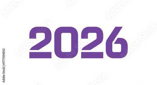 Bold purple numbers representing the year 2026 on a clean white background