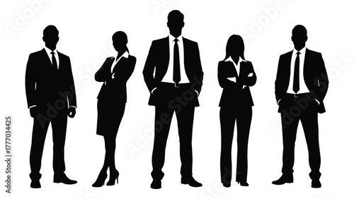 Professional business team silhouettes Vector