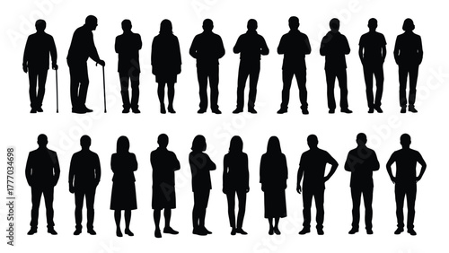 Diverse people silhouettes collection Vector
