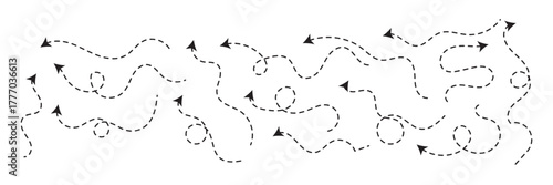 clean dot style hand drawn doodle arrows set