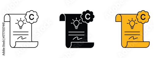 Intellectual property and copyright icon vector. copyright law clarity and intellectual property protection symbol. vector illustration.