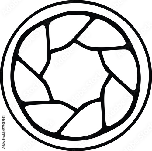 Camera Aperture Icon Creative Photography Symbol Design for Digital and Print Media Use